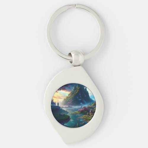 Picturesque Landscape Four Keychain