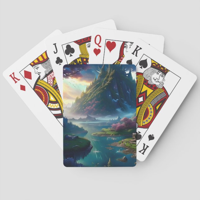 Picturesque Landscape Four Poker Cards (Back)