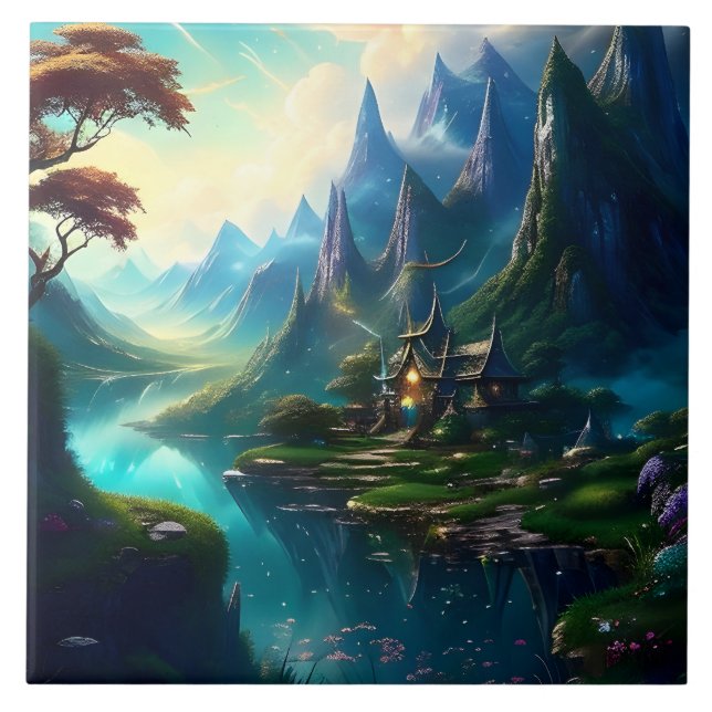 Picturesque Landscape One Ceramic Tile (Front)