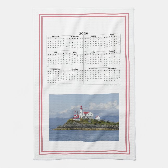 Picturesque Lighthouse 2020 Calendar Kitchen Towel (Vertical)