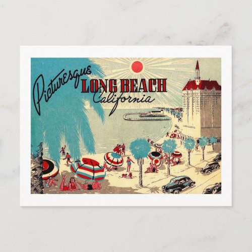 Picturesque Long Beach California Vintage Postcard