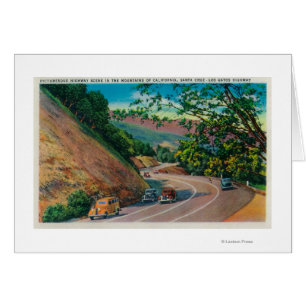 Picturesque Los Gatos Highway near Santa Cruz Cards