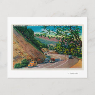 Picturesque Los Gatos Highway near Santa Cruz Postcard