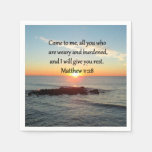 PICTURESQUE MATTHEW 11"28 SCRIPTURE VERSE PAPER NAPKINS