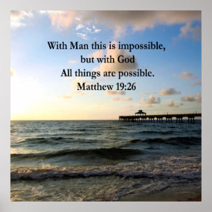 PICTURESQUE MATTHEW 19:26 OCEAN PHOTO DESIGN POSTER