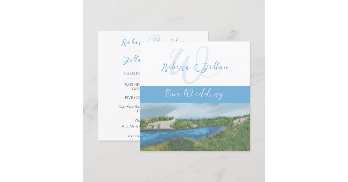 Picturesque Painted Seaside Wedding Invitation | Zazzle