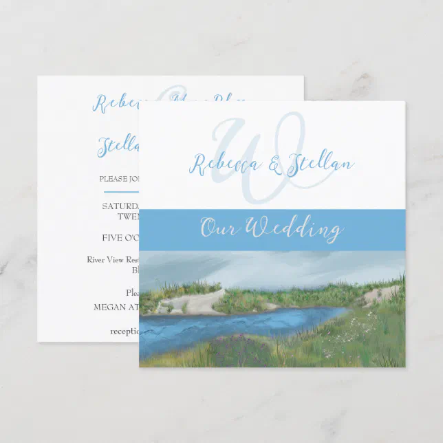 Picturesque Painted Seaside Wedding Invitation | Zazzle