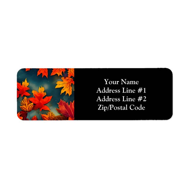 Picturesque Rustic Autumn Maple Leaves Label (Front)