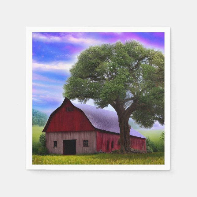 Picturesque Rustic Autumn Maple Leaves Napkins (Front)