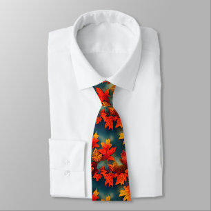 Picturesque Rustic Autumn Maple Leaves Neck Tie