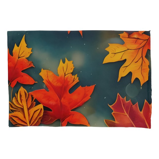 Picturesque Rustic Autumn Maple Leaves Pillow Case (Front)