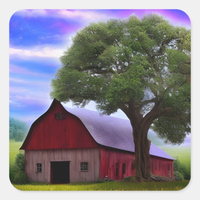 Picturesque Rustic Autumn Maple Leaves Square Sticker (Front)