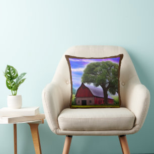 Picturesque Rustic Autumn Maple Leaves Throw Pillow
