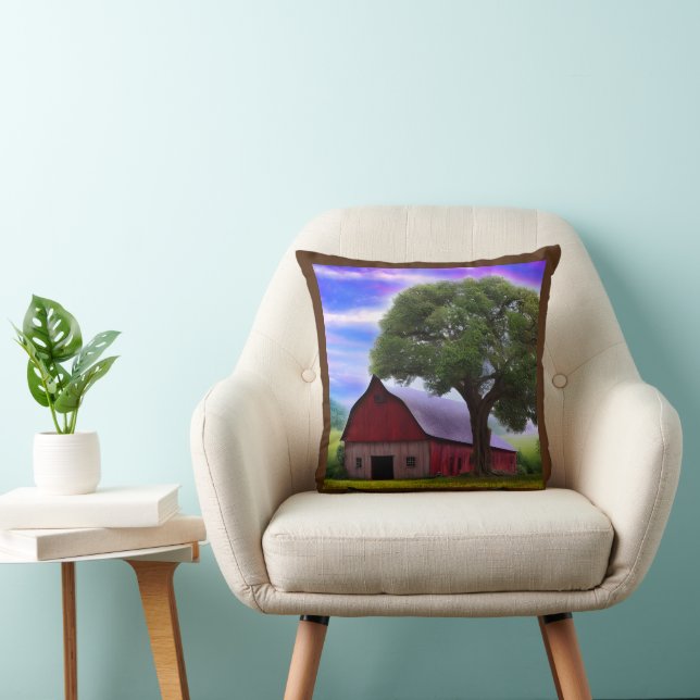 Picturesque Rustic Autumn Maple Leaves Throw Pillow (Chair)