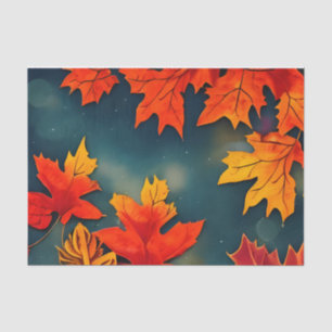 Picturesque Rustic Autumn Maple Leaves Tissue Paper