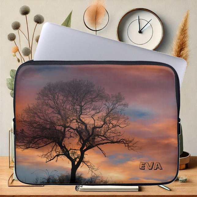 Picturesque Tree Sunset Twilight Nature Photograph Laptop Sleeve (Picturesque Tree Sunset Twilight Nature Photograph Laptop Sleeve)
