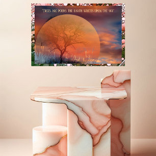 Picturesque Trees Are Poems Earth Writes Upon Sky Metal Print