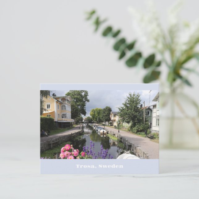Picturesque Trosa River, Sweden Postcard (Standing Front)
