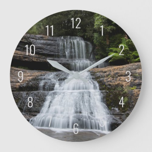 Picturesque Waterfall Falls Rainforest Large Clock