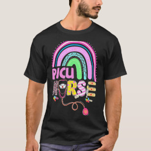 Picu Nurse Bunny Nursing Rainbow Easter Christians T-Shirt