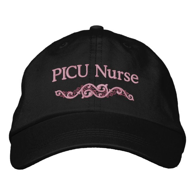 PICU Nurse Custom Embroidered Hat (Front)