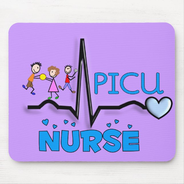 PICU Nurse Gifts-QRS Segment and Kids Design Mouse Pad (Front)