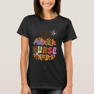 PICU Nurse Halloween Pumpkin Leopard Pediatric ICU T-Shirt