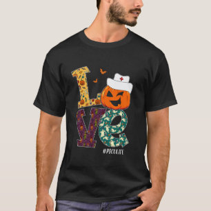 PICU Nurse Halloween Scary Pumpkin Love Nurse Life T-Shirt