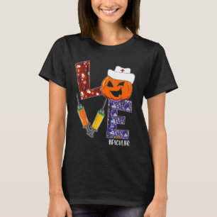 PICU Nurse Love Nurse Life Halloween Pumpkin Costu T-Shirt