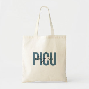 PICU Nurse Personalized Name Bold Typogrphy Tote Bag