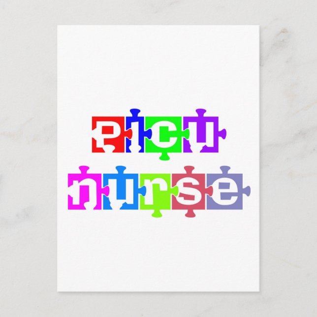 PICU NURSE PUZZLE PIECES POSTCARD (Front)