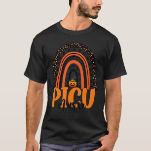 Picu Nurse Rainbow Halloween Costume Pediatric Icu T-Shirt