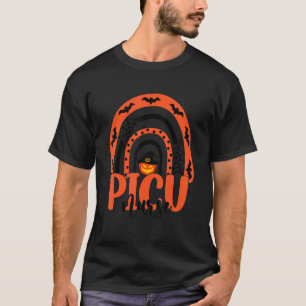 Picu Nurse Rainbow Pediatric Icu Nursing Halloween T-Shirt