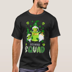 Picu Nurse Squad Nursing St Patrick Day Gnomes Iri T-Shirt