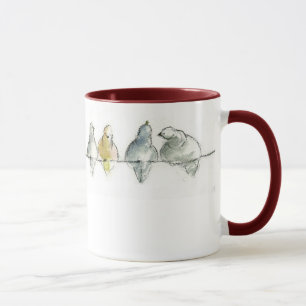 pidgeons on a wire mug