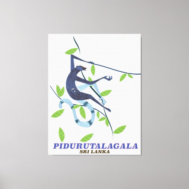 Pidurutalagala Sri Lanka travel poster. Canvas Print (Front)