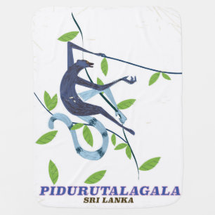 Pidurutalagala Sri Lanka travel poster. Receiving Blanket