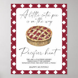 Pie baby shower game - pacifier hunt  poster