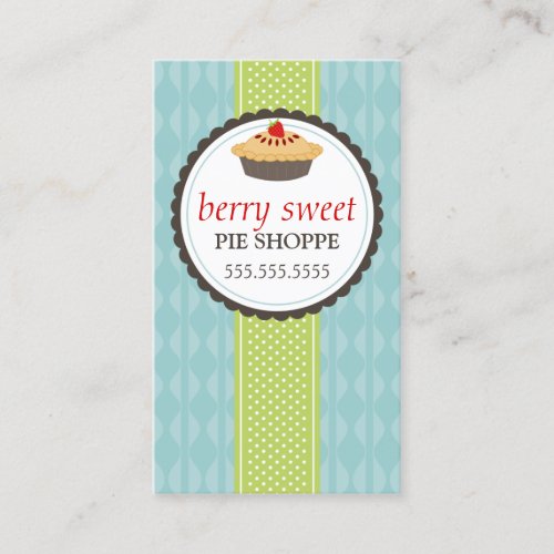 Pie Bakery Blue Green Business Cards
