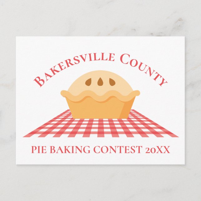 Pie Baking Contest Cute Custom County Festival Postcard (Front)
