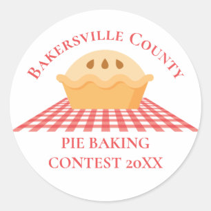 Pie Baking Contest Cute Custom Home Bakery Picnic Classic Round Sticker