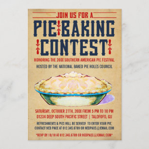 Pie Baking Contest Invitations