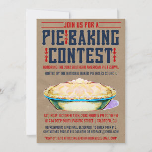 Pie Baking Contest Invitations