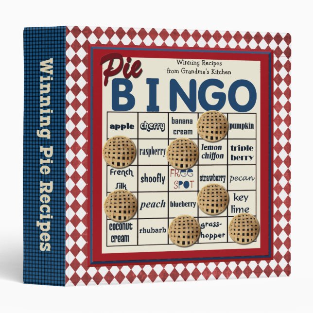Pie Bingo Funny Recipe Binder (Front/Spine)