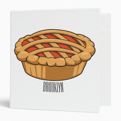 Pie cartoon illustration 3 ring binder