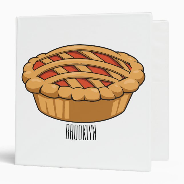 Pie cartoon illustration 3 ring binder (Front/Inside)