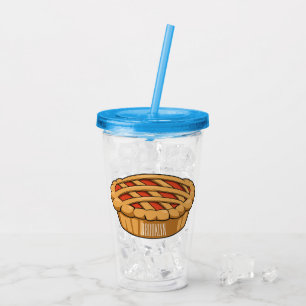 Pie cartoon illustration acrylic tumbler