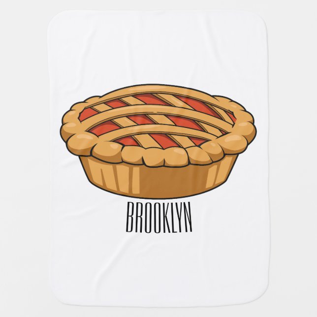 Pie cartoon illustration baby blanket (Front)