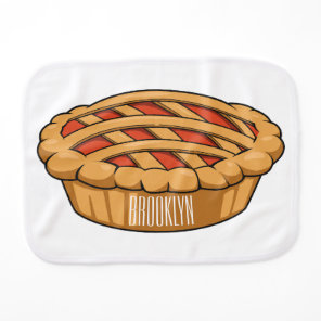 Pie cartoon illustration baby burp cloth