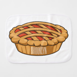 Pie cartoon illustration baby burp cloth